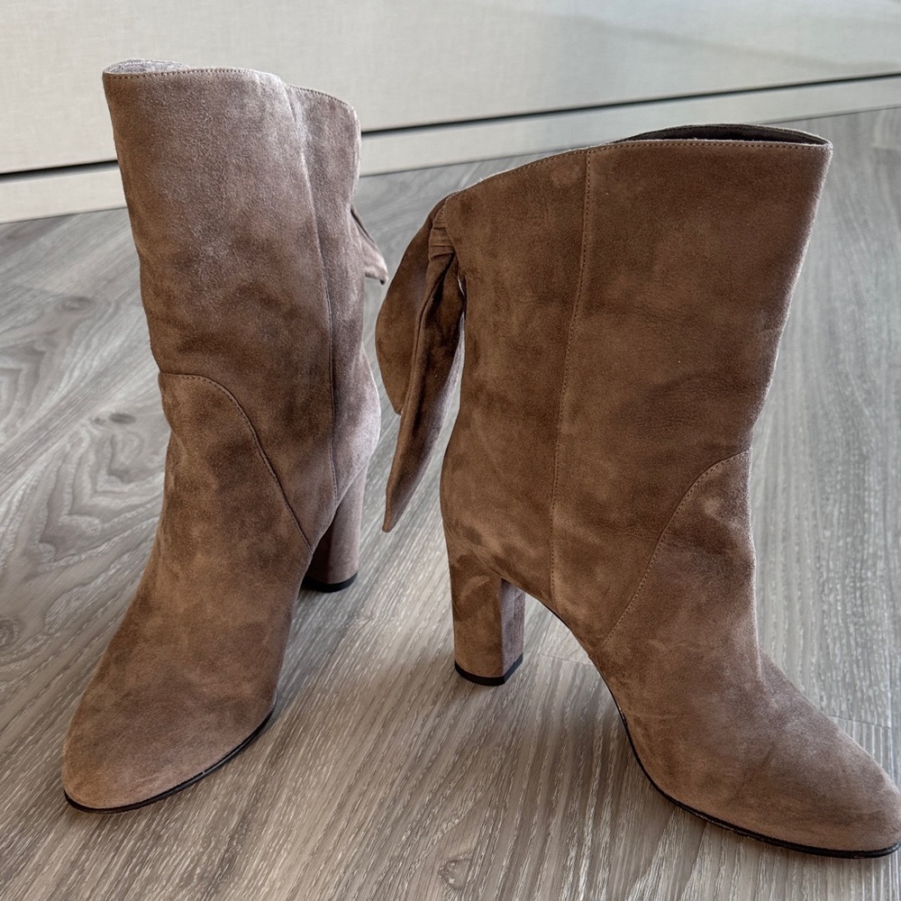 Jimmy Choo Grey Suede Heeled Boots, size 39.5